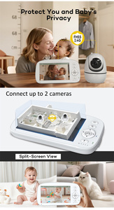 Moniteur bébé 5 pouces avec caméra, prix direct usine, autonomie de 30 heures, portée de 1000 pieds, communication bidirectionnelle, détection sonore, mode VOX - Product Image 4