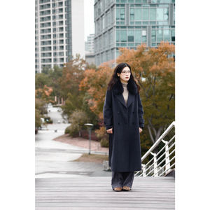 <span class=keywords><strong>Manteau</strong></span> <span class=keywords><strong>oversize</strong></span> pour femme, nouvelle collection automne-hiver, élégant, uni, col à revers, en cachemire et <span class=keywords><strong>laine</strong></span>, avec fourrure de renard - Product Image 5