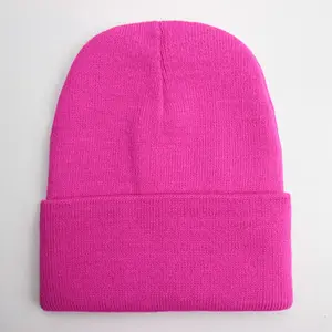 Gorro de punto liso para mujer, gorro Unisex, cálido, para invierno