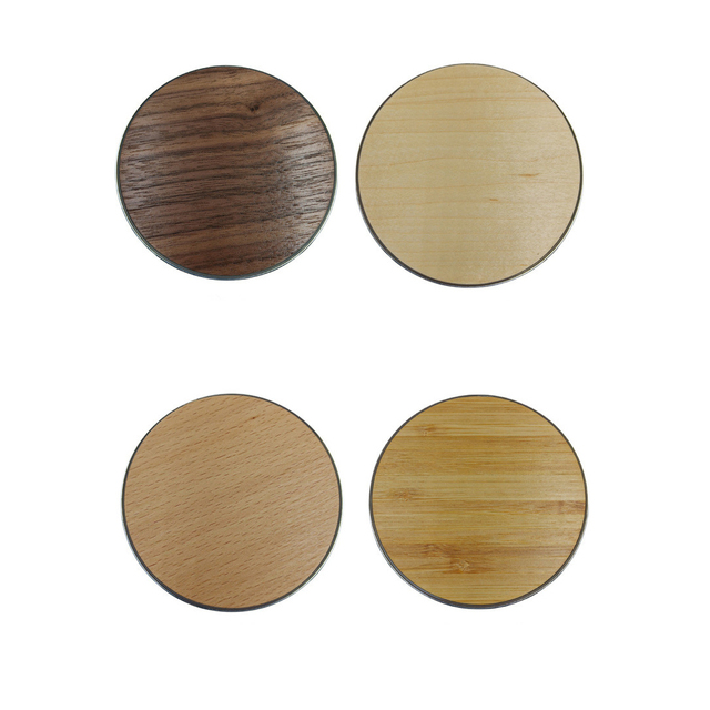 Drop Shipping Type C 15W Led Light Fast Charging Station Bamboo Wood Wireless Charger Pad for Iphone Wireless Charger