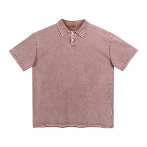 240G Washed Vintage <b>Polo</b> <b>Shirt</b> Men's Short Sleeve Solid Color Cotton Oxford Fabric Regular Fit 6 Colors Available - Product Image 2