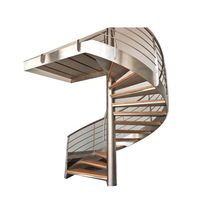 Escalier intérieur en spirale personnalisé à prix départ usine avec marche en bois de chêne massif de 80mm et escalier en spirale