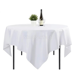Bán buôn không thấm nước 120 inch đồng bằng nhuộm vòng khăn trải bàn sang trọng Polyester Vải cho ăn tiệc cưới tiệc sự kiện bên - Product Image 1