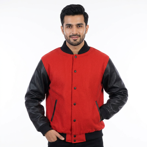 High Quality Crew Neck Letterman Varsity Jacket <b>Men</b> Plus Size Leather Sleeve <b>Men's</b> College Varsity Jackets In Wholesale Price - Product Image 1