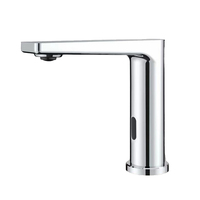Robinet de lavabo automatique sans contact en acier inoxydable 304, finition chromée, design moderne, pour salle de bain et hôtel, économie d'eau, céramique