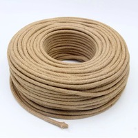Vintage 100M corde de chanvre 2*0.75mm bricolage éclairage pendentif électrique paire torsadée fil pour lampe et décoration intérieure