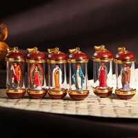 Collier avec sculptures miniatures d'icônes religieuses Saint Antoine, image de saint peinte à la main, pour grossistes en articles religieux