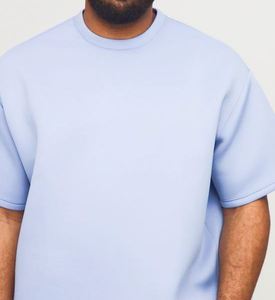 Conjunto de Verano 100% Algodón Azul Polvoriento: Camiseta Oversize de Corte Cuadrado y Pantalones Cortos Relajados - Product Image 3