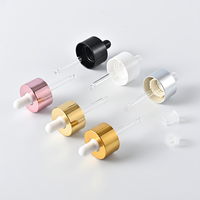 Flacon compte-gouttes cylindrique en verre vert foncé à fond épais et épaule plate de 15 ml, 30 ml, 50 ml pour emballage cosmétique et huiles essentielles, lot de 100 pièces