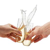 Verres à champagne sans pied incassables BST, en plastique transparent, réutilisables, 9 oz, pour mariage ou fête