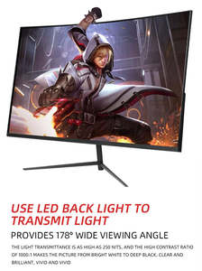 Ventes directes d'usine 24 pouces sans cadre Curvo 16:9 bureau 2800R écran incurvé 144Hz LED 2800R moniteurs de jeu à écran incurvé - Product Image 4