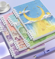 Autocollant de cahier de pages en silicone double face personnalisé taille A5 reliure spirale à feuilles mobiles matériau de couverture en PP cadeau avec autocollant personnalisé