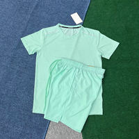 Ensemble de t-shirt et short de sport pour homme, polyester respirant, pour la gym, la course, l'entraînement, le fitness, ensemble décontracté à manches courtes pour l'été