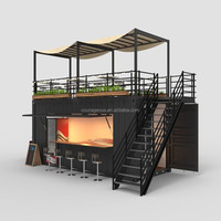 Conteneur modulaire préfabriqué de 30 pieds à double étage, style moderne du milieu du siècle, pour cuisine, restaurant, restauration rapide, café, supermarché, usage extérieur et sur toit