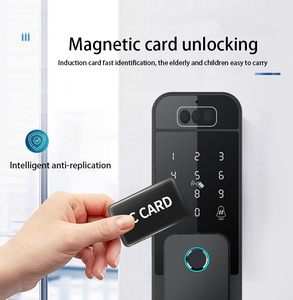 Kunci Pintu Digital Luar Ruangan Rim Gate Smart <span class=keywords><strong>Lock</strong></span> Tuya Wifi App Tahan Air Tanpa Kunci Pengenal Wajah Sidik Jari Kata Sandi Kartu - Product Image 5