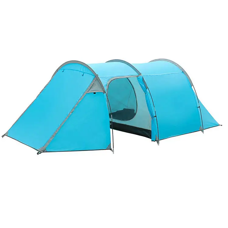 Good quality outdoor family waterproof double room one hall tunnel beach camping sunshade tent