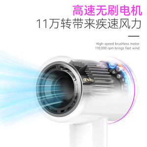 Sèche-cheveux Kemey KM-6879 blanc, moteur DC, haute vitesse, protection ionique thermique, 25x10cm, buse unique électrique - Product Image 4