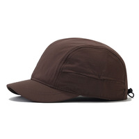 Nouvelle casquette de baseball transfrontalière en nylon à visière courte et 6 panneaux, séchage rapide, rétro, unisexe, protection solaire, pour grandes têtes, chapeau de soleil à calotte souple