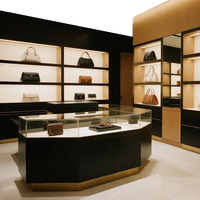 Vitrine de Luxe Haut de Gamme en Bois et Verre Trempé, Anti-Poussière et Anti-Vol, Élégante, pour Magasin de Sacs de Luxe - Offre Spéciale