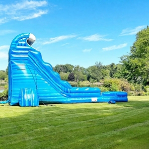 Надувная водная горка-батут синяя 40 футов, надувная горка для взрослых с бассейном для детей - Product Image 3
