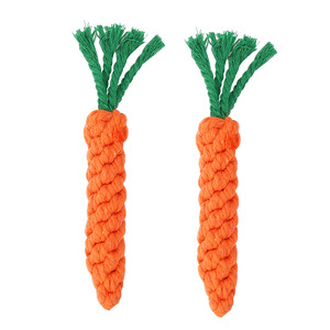 Juguete Masticable de Cuerda de Algodón con Forma de Zanahoria para Perros, Juguete Interactivo para la Dentición de Mascotas, Juguete Masticable para Limpiar los Dientes de Perros y Gatos, Juguete para Aliviar el Aburrimiento de Cachorros - Product Image 1