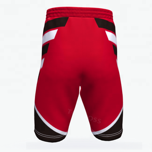 Cheap sublimation blank case tropical custom youth pattern basketball set uniform shorts design color red and black - Product Image 4