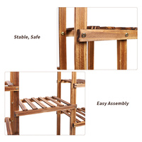 Étagère à fleurs en bois robuste à 9 niveaux pour intérieur et extérieur