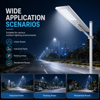Nouveau design moderne pour éclairage de parking, lampadaire solaire LED tout-en-un en aluminium IP65 35W 40W 45W 50W 60W 70W 90W 110W