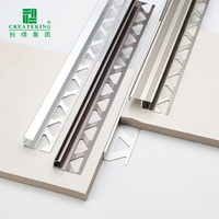 Profilé de transition en aluminium durable pour carrelage, finition métallique pour appartement, personnalisable sur mesure, 27,2 mm x 13,12 mm