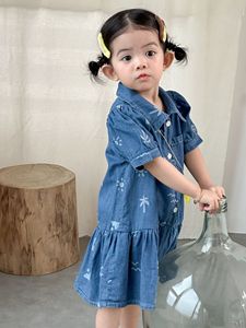 아동복 2026 여름 데님 셔츠 세트 남아 캐주얼 여아 반팔 원피스 형제자매룩 - Product Image 3