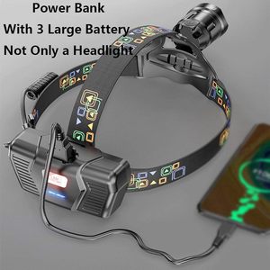 Potente Linterna Frontal LED P100, IP55 Resistente al Agua, Recargable por USB, Haz Ajustable, Luz de Seguridad para Exteriores - Product Image 3