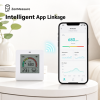 ZenMeasure pour détecteur de dioxyde de carbone, thermomètre et hygromètre portables et durables 5.0 pour la maison et le bureau