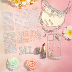 Hisenlee 3-12mm autoadhesivo cara perla pegatina Bling joyas para maquillaje de uñas manualidades decoración del hogar adornos de colección de recortes