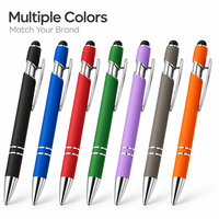 Stylos à bille métalliques rétractables 2-en-1 de luxe avec logo personnalisé, pointe tactile pour cadeaux d'entreprise