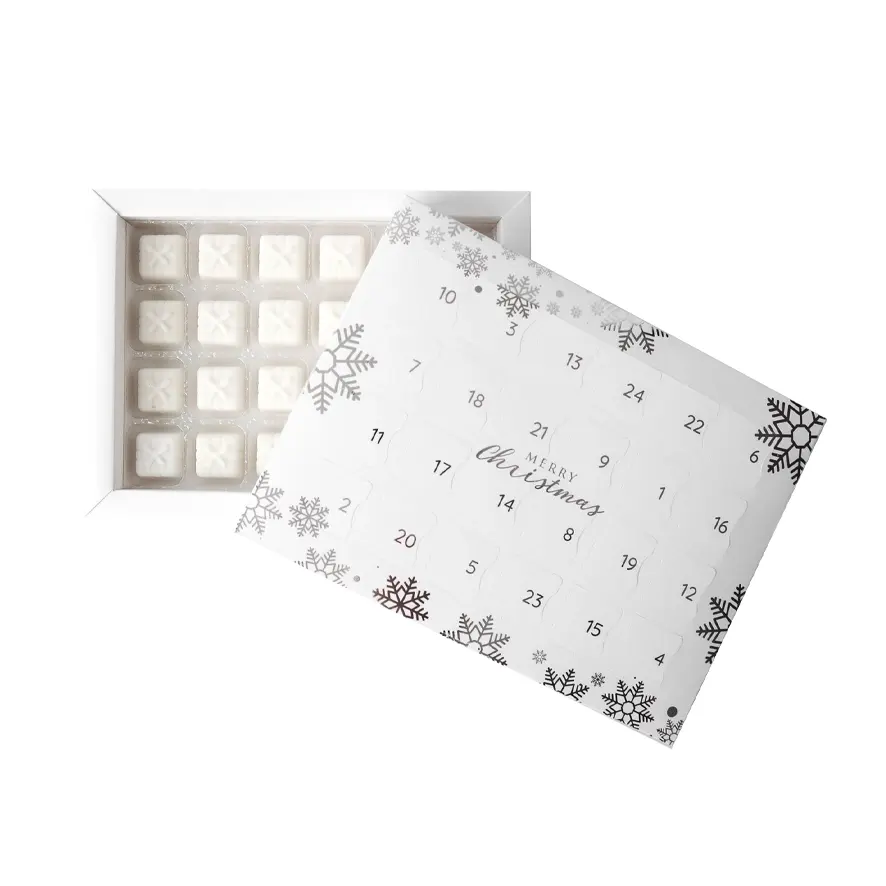 Lege Custom Papier Kerst Wax Smelt Adventskalender Box Voor Wax Melts