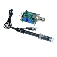 Modul Sensor Regulator Deteksi Nilai PH Cair 0-14, Pengontrol Pemantau Meter Tester + Probe Elektroda PH BNC