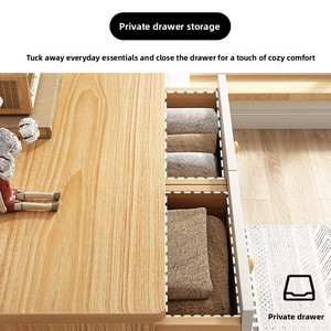 Meuble de rangement moderne et minimaliste pour chambre <span class=keywords><strong>à</strong></span> coucher - Meuble de sol avec tiroirs latéraux et de pied de lit, design seau - Product Image 4