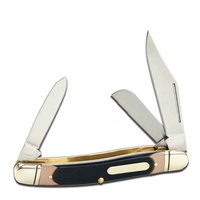 Couteau de poche pliable multifonctionnel suisse traditionnel en acier inoxydable avec manche en os de bœuf pour la survie et le camping (vente en gros)