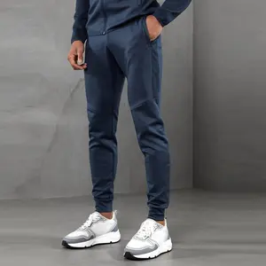 Customize High Quality Men's Slim Fit 2 Pieces Tracksuit Set Full Zip Up Gym Top And Jogger Suit For Men