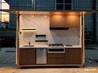 Station de cuisson de patio tout en aluminium - Hotte aspirante, cuisinière à induction, grill, cuisinière et évier, modulaire, montage facile