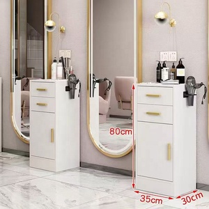 Mueble de Peluquería de Diseño Moderno, Gabinete de Almacenamiento con Ruedas de Madera para Barbería - Product Image 3