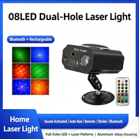 Projecteur laser à double motif, lumière de scène, stroboscope automatique, lampe disco activée par le son, télécommande pour Noël, fêtes, KTV, bar