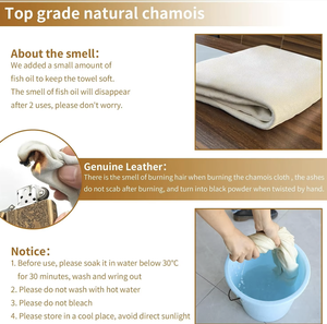 थोक प्रीमियम गुणवत्ता वाली भेड़ मेमने की त्वचा चेमो चमड़े की कार धोने तौलिया - Product Image 5