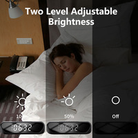 Jam Alarm Digital LED di Samping Tempat Tidur 15W Pengisi Daya Nirkabel Stasiun Pengisian Daya Multifungsi Alarm Ganda untuk Kamar Tidur Rumah Hadiah