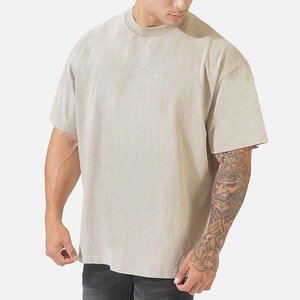 Streetwear Baggy Plain Blank Shirts 100% Cotton Oversized Tshirt Manufacturer Heavyweight <b>Drop</b> Shoulder Boxy T-Shirts Unisex - Product Image 2