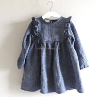 Robe à volants en mousseline douce à manches longues pour bébé, collection printemps, personnalisable ODM