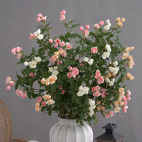 Tige unique artificielle Mini Roses longue tige fleurs en soie pour salon Table pièce maîtresse nordique décor à la maison