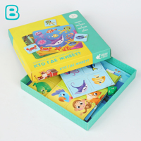 Jeu de cartes éducatives Montessori sur le thème des animaux, personnalisable avec logo, jeu de société en papier avec boîte colorée
