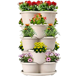 Systèmes de Jardins Verticaux Empilables en Gros, Pots de Culture Multi-Niveaux en Plastique PP pour Fraises et Herbes, Vente Directe Usine - Product Image 1