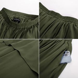 Ankle-Length Umbrella Design Casual <b>Skirts</b> Slimming High Waist <b>Elastic</b> Breathable Chiffon Washable Women's Summer A-Line Retro - Product Image 3